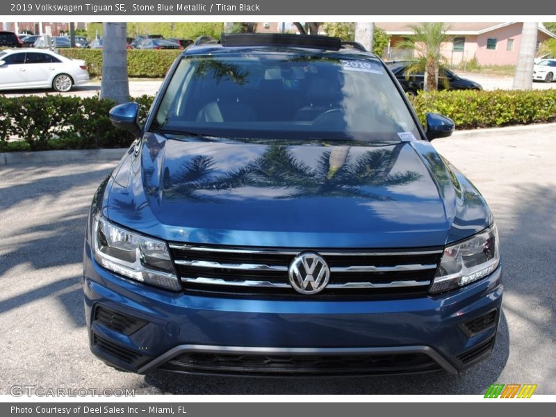 Stone Blue Metallic / Titan Black 2019 Volkswagen Tiguan SE
