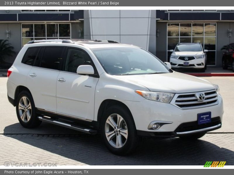 Blizzard White Pearl / Sand Beige 2013 Toyota Highlander Limited
