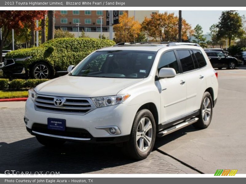 Blizzard White Pearl / Sand Beige 2013 Toyota Highlander Limited