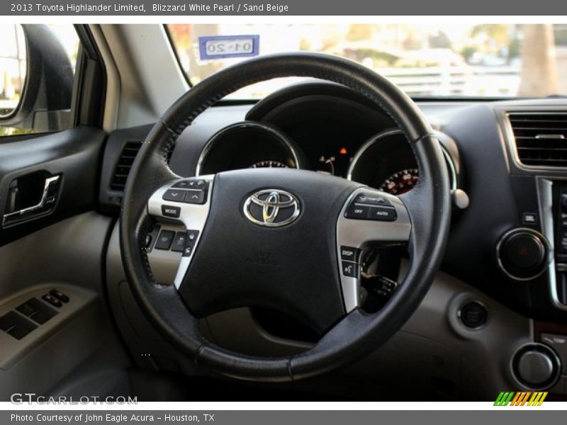 Blizzard White Pearl / Sand Beige 2013 Toyota Highlander Limited