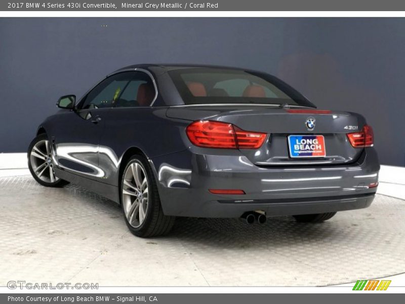 Mineral Grey Metallic / Coral Red 2017 BMW 4 Series 430i Convertible