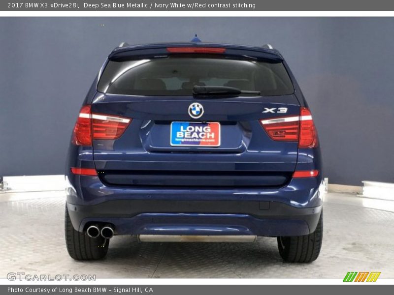 Deep Sea Blue Metallic / Ivory White w/Red contrast stitching 2017 BMW X3 xDrive28i