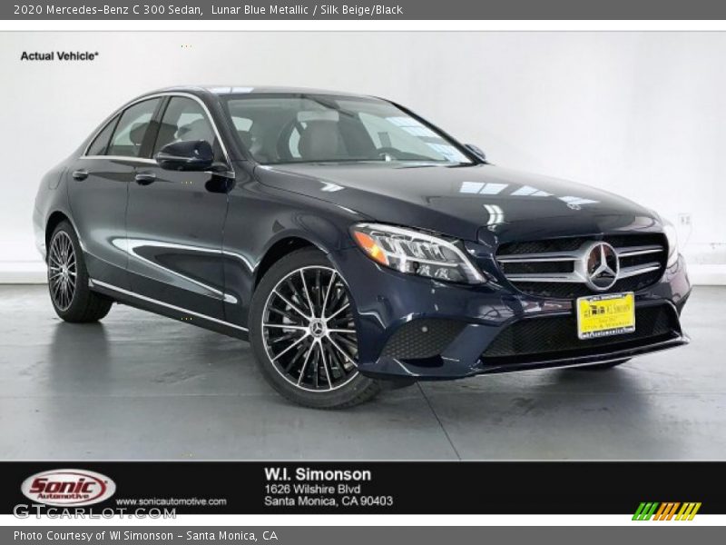 Lunar Blue Metallic / Silk Beige/Black 2020 Mercedes-Benz C 300 Sedan