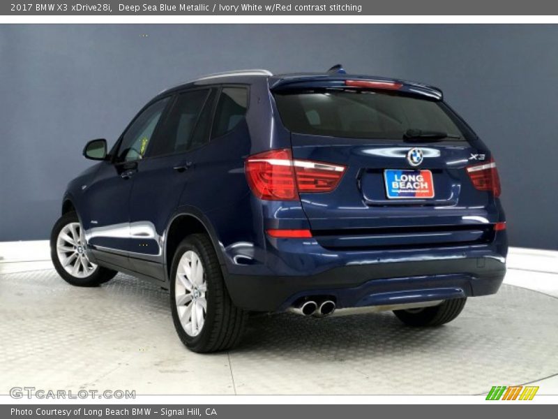 Deep Sea Blue Metallic / Ivory White w/Red contrast stitching 2017 BMW X3 xDrive28i