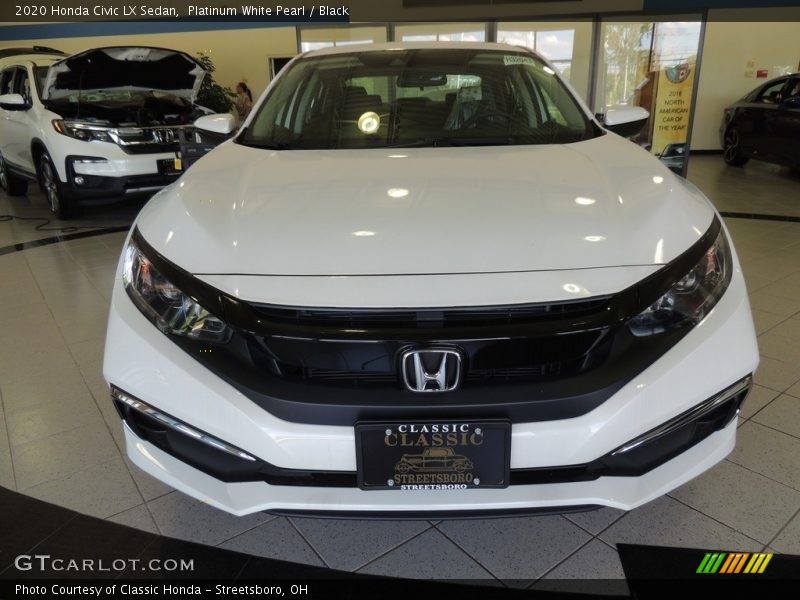 Platinum White Pearl / Black 2020 Honda Civic LX Sedan