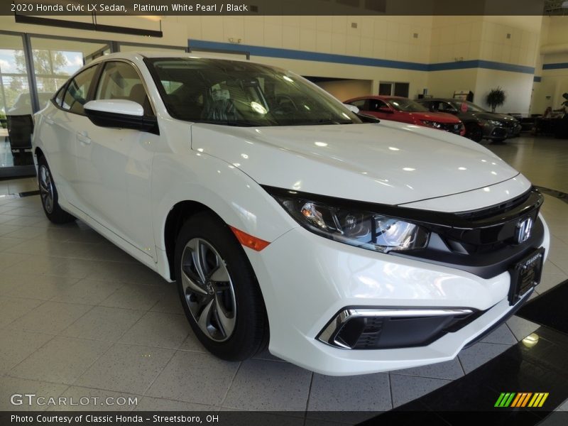 Platinum White Pearl / Black 2020 Honda Civic LX Sedan