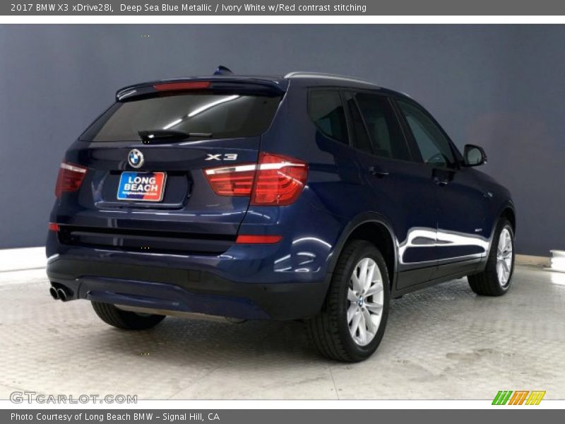 Deep Sea Blue Metallic / Ivory White w/Red contrast stitching 2017 BMW X3 xDrive28i