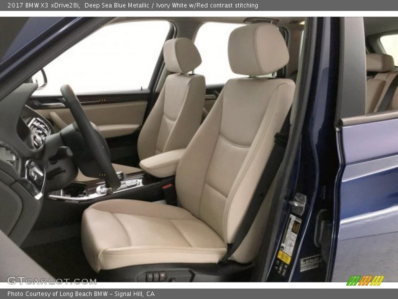 Deep Sea Blue Metallic / Ivory White w/Red contrast stitching 2017 BMW X3 xDrive28i