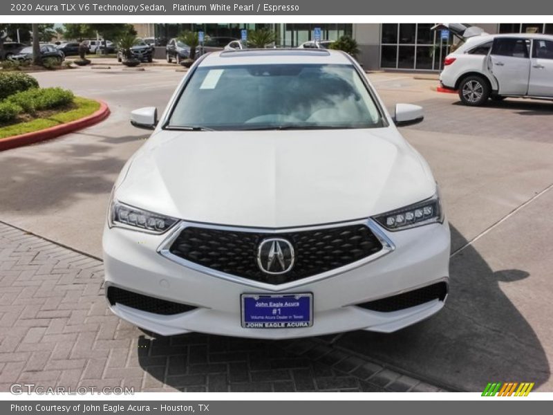 Platinum White Pearl / Espresso 2020 Acura TLX V6 Technology Sedan