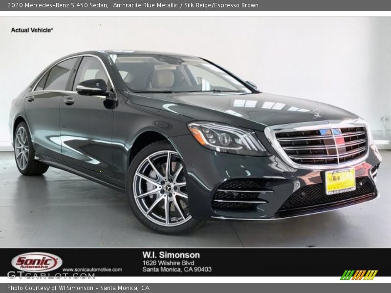 Anthracite Blue Metallic / Silk Beige/Espresso Brown 2020 Mercedes-Benz S 450 Sedan