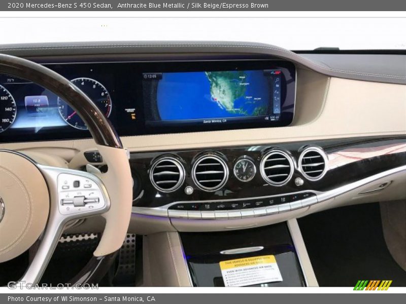 Anthracite Blue Metallic / Silk Beige/Espresso Brown 2020 Mercedes-Benz S 450 Sedan