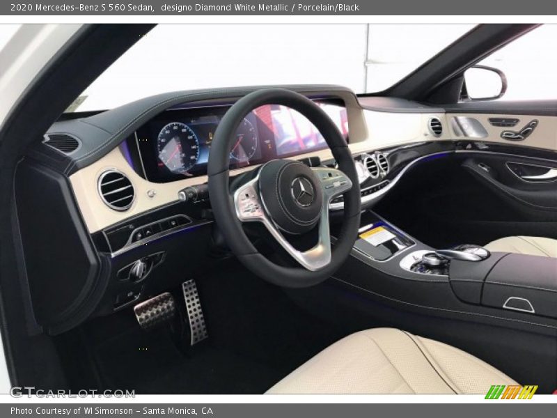 designo Diamond White Metallic / Porcelain/Black 2020 Mercedes-Benz S 560 Sedan