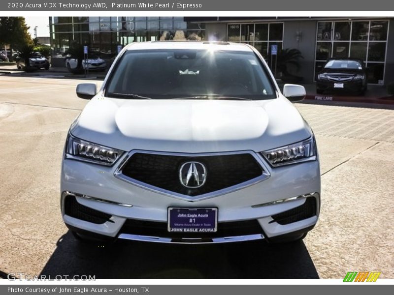 Platinum White Pearl / Espresso 2020 Acura MDX Technology AWD