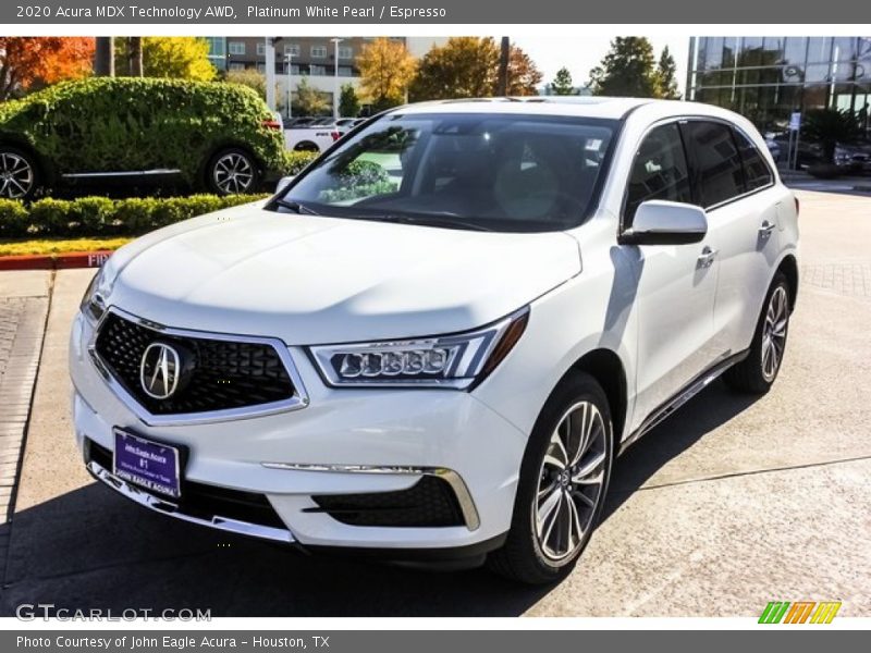Platinum White Pearl / Espresso 2020 Acura MDX Technology AWD