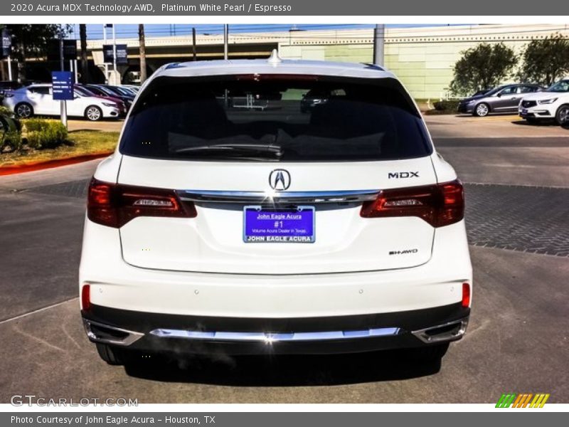 Platinum White Pearl / Espresso 2020 Acura MDX Technology AWD