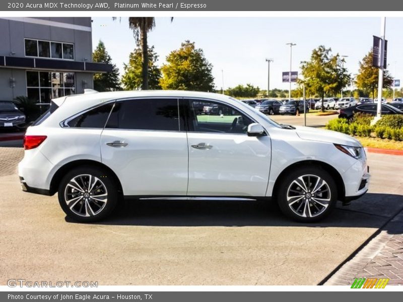 Platinum White Pearl / Espresso 2020 Acura MDX Technology AWD
