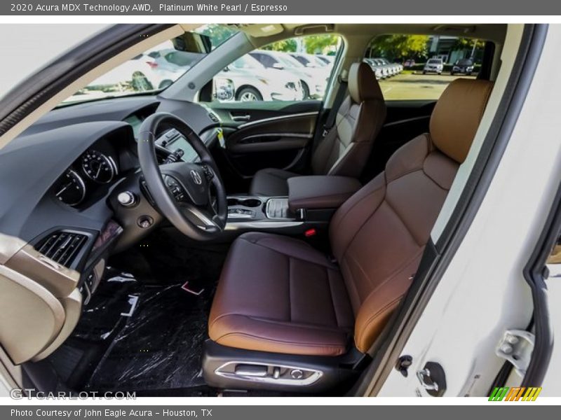 Platinum White Pearl / Espresso 2020 Acura MDX Technology AWD