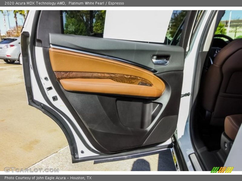 Platinum White Pearl / Espresso 2020 Acura MDX Technology AWD
