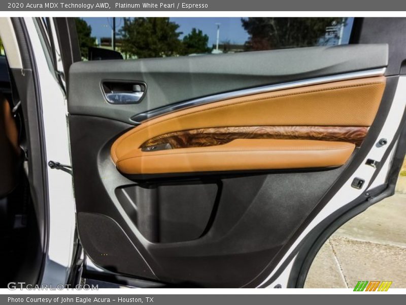 Platinum White Pearl / Espresso 2020 Acura MDX Technology AWD