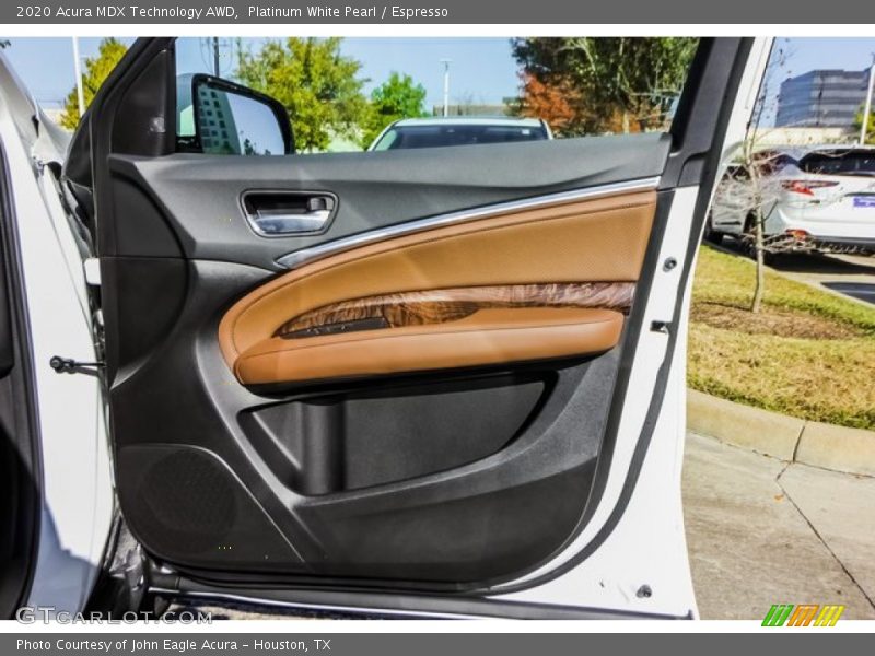 Platinum White Pearl / Espresso 2020 Acura MDX Technology AWD