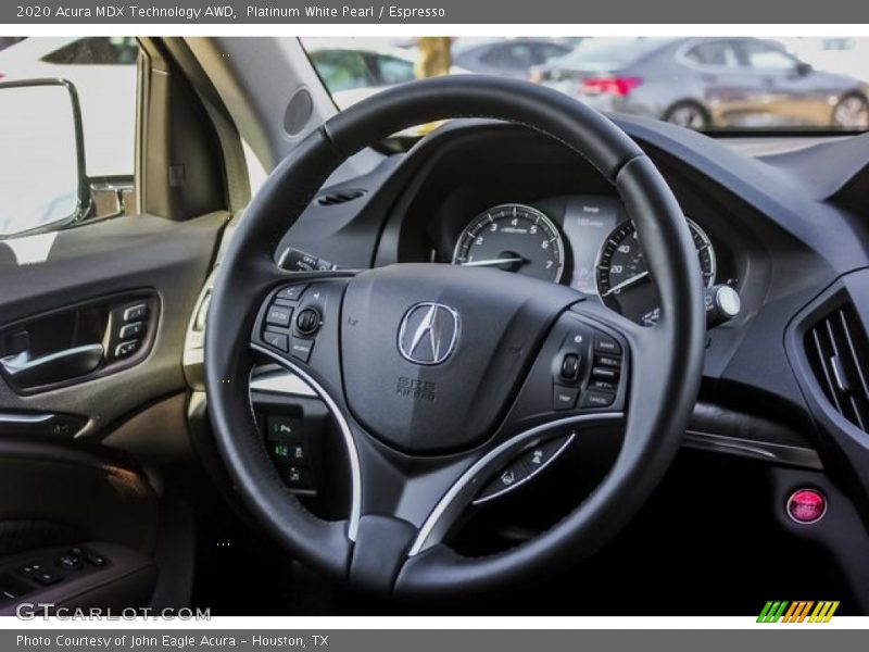Platinum White Pearl / Espresso 2020 Acura MDX Technology AWD