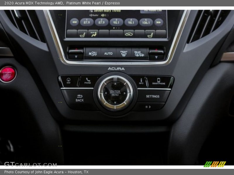 Platinum White Pearl / Espresso 2020 Acura MDX Technology AWD