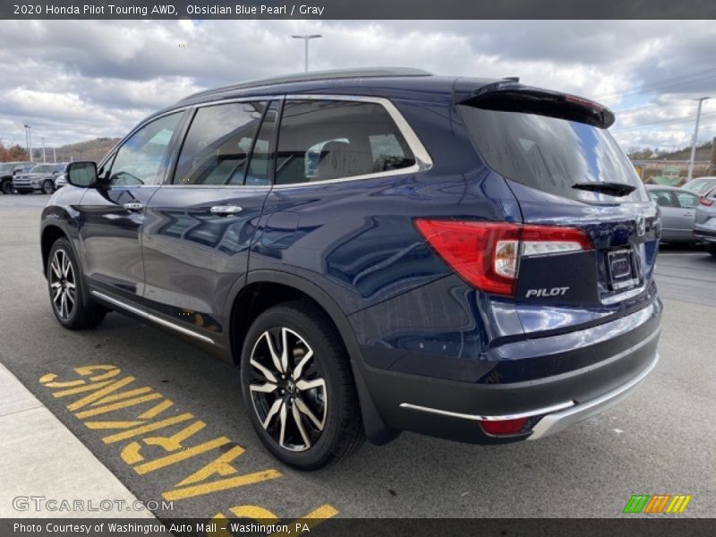 Obsidian Blue Pearl / Gray 2020 Honda Pilot Touring AWD