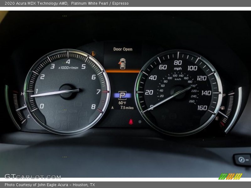 Platinum White Pearl / Espresso 2020 Acura MDX Technology AWD