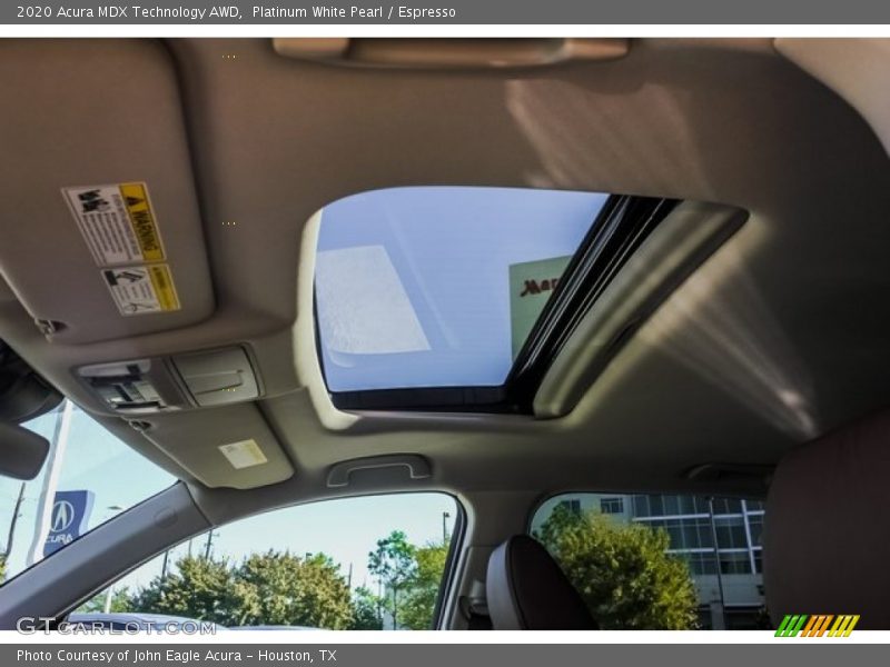 Platinum White Pearl / Espresso 2020 Acura MDX Technology AWD