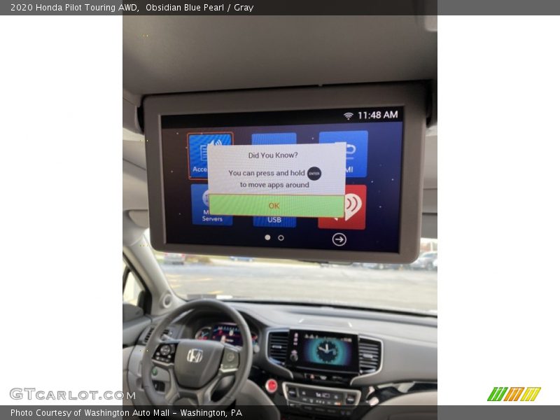 Obsidian Blue Pearl / Gray 2020 Honda Pilot Touring AWD