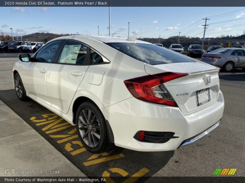Platinum White Pearl / Black 2020 Honda Civic EX Sedan
