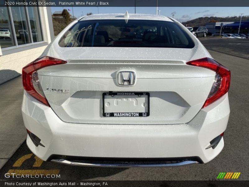 Platinum White Pearl / Black 2020 Honda Civic EX Sedan