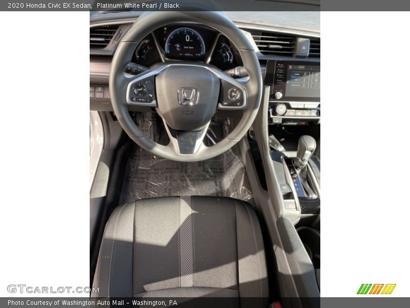 Platinum White Pearl / Black 2020 Honda Civic EX Sedan