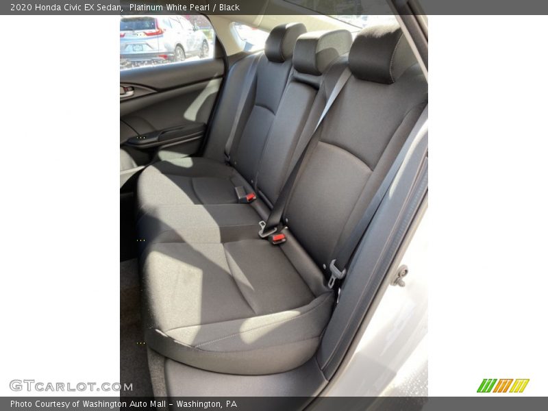 Platinum White Pearl / Black 2020 Honda Civic EX Sedan