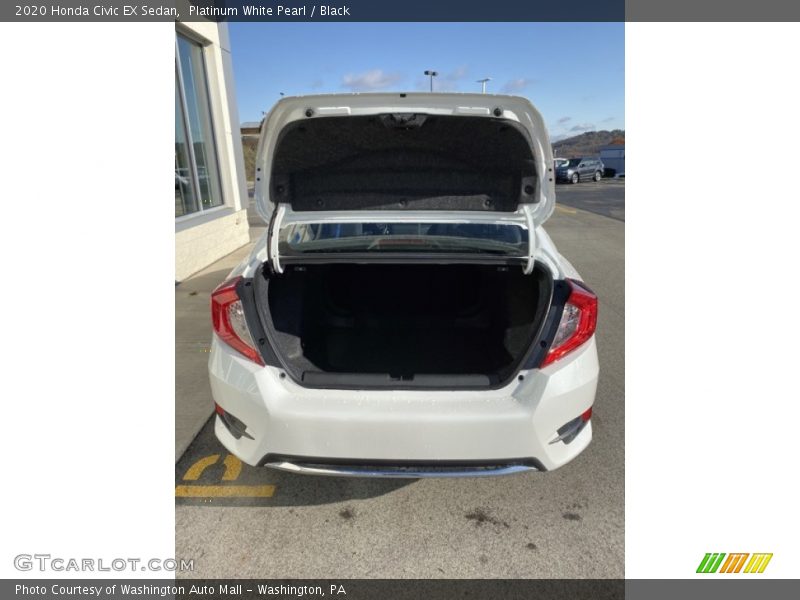 Platinum White Pearl / Black 2020 Honda Civic EX Sedan
