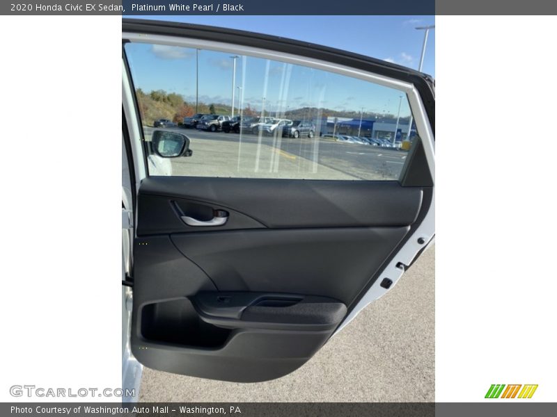 Platinum White Pearl / Black 2020 Honda Civic EX Sedan
