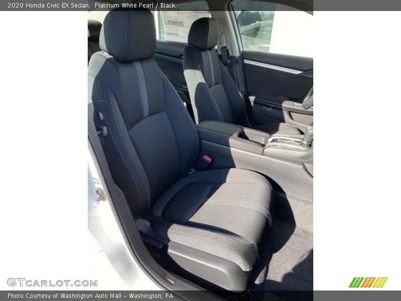 Platinum White Pearl / Black 2020 Honda Civic EX Sedan