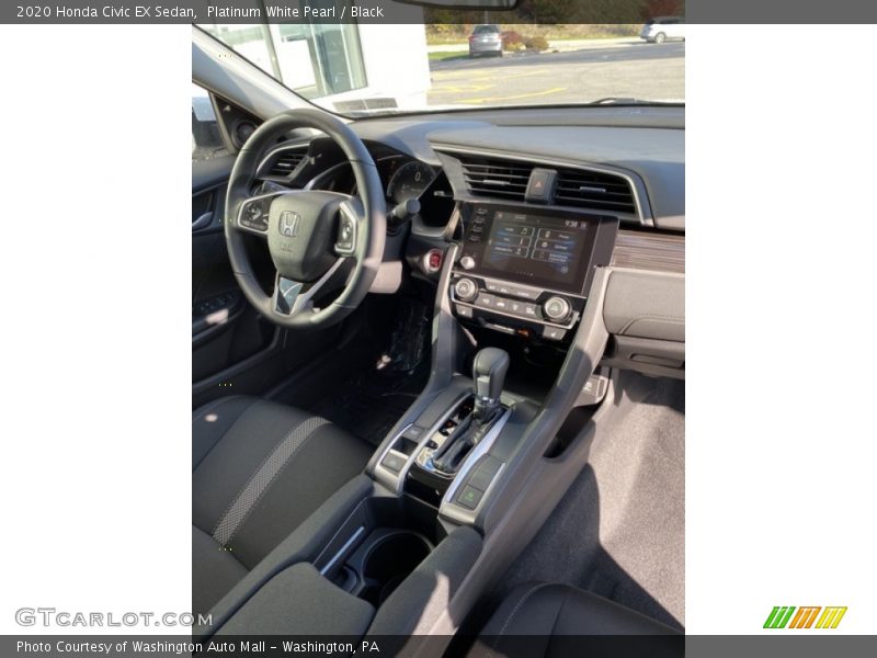 Platinum White Pearl / Black 2020 Honda Civic EX Sedan