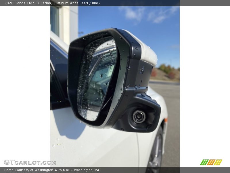 Platinum White Pearl / Black 2020 Honda Civic EX Sedan