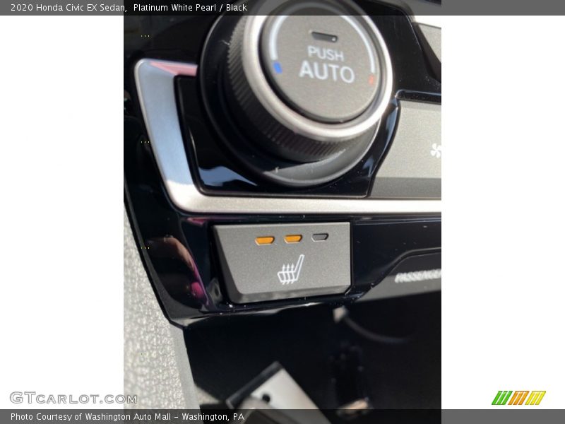 Platinum White Pearl / Black 2020 Honda Civic EX Sedan