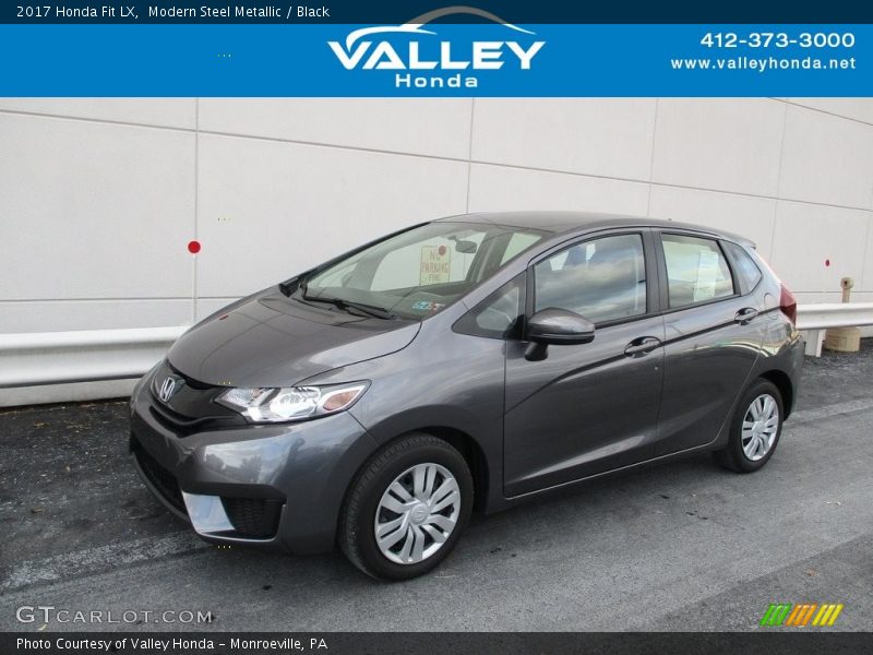 Modern Steel Metallic / Black 2017 Honda Fit LX