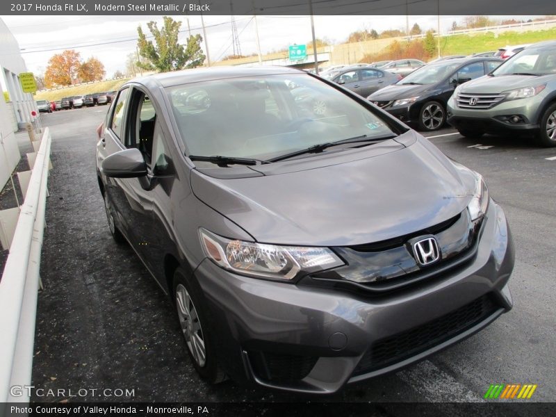 Modern Steel Metallic / Black 2017 Honda Fit LX