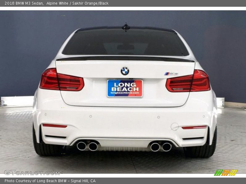 Alpine White / Sakhir Orange/Black 2018 BMW M3 Sedan