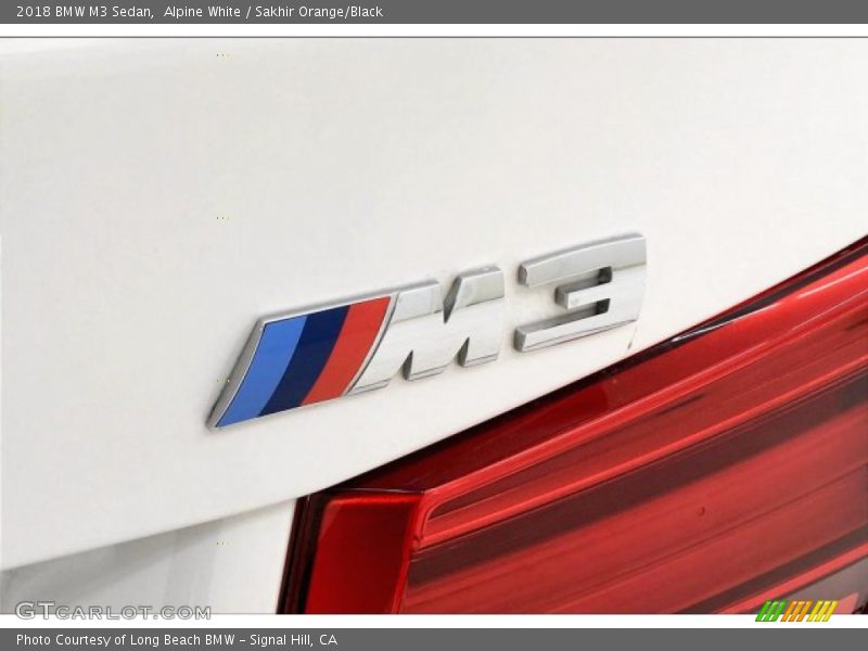 Alpine White / Sakhir Orange/Black 2018 BMW M3 Sedan