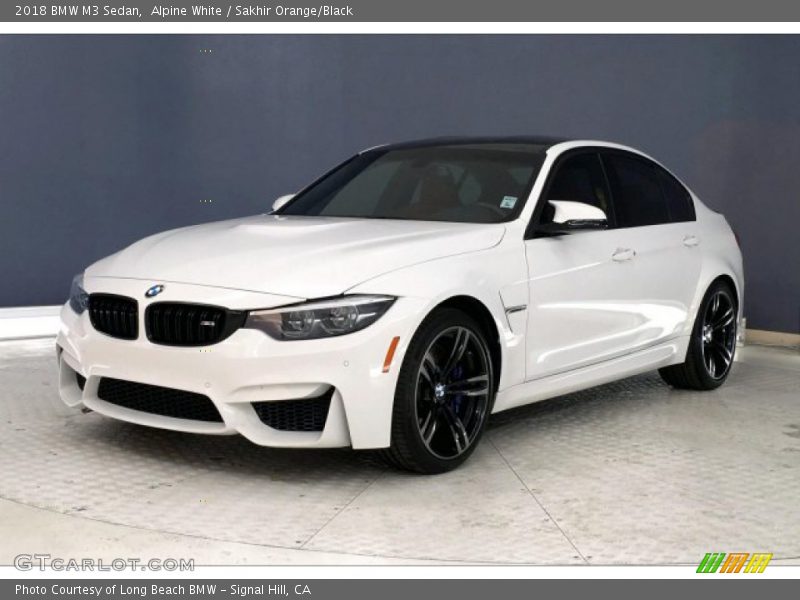 Alpine White / Sakhir Orange/Black 2018 BMW M3 Sedan