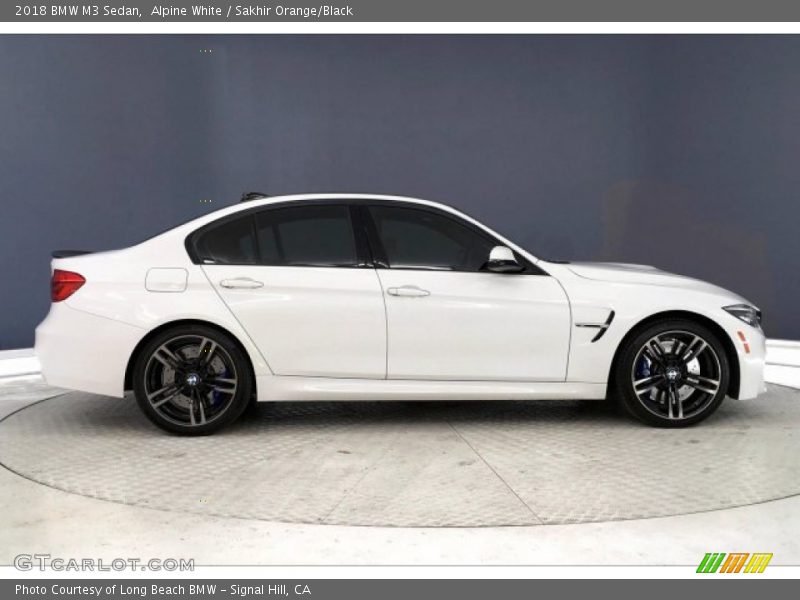 Alpine White / Sakhir Orange/Black 2018 BMW M3 Sedan
