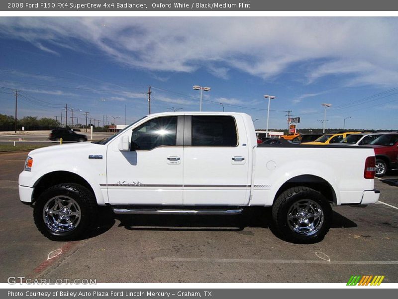 Oxford White / Black/Medium Flint 2008 Ford F150 FX4 SuperCrew 4x4 Badlander