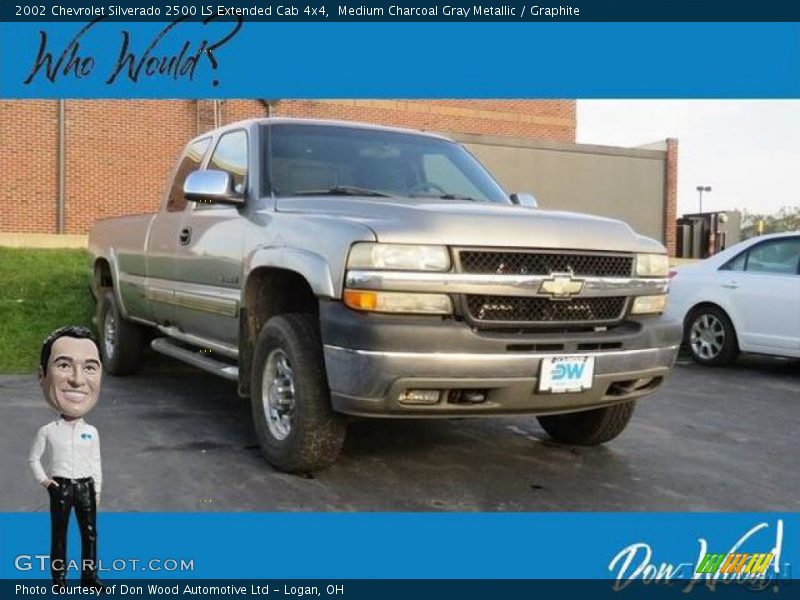 Medium Charcoal Gray Metallic / Graphite 2002 Chevrolet Silverado 2500 LS Extended Cab 4x4
