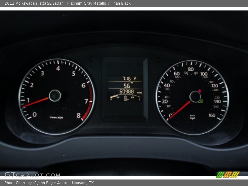 Platinum Gray Metallic / Titan Black 2012 Volkswagen Jetta SE Sedan