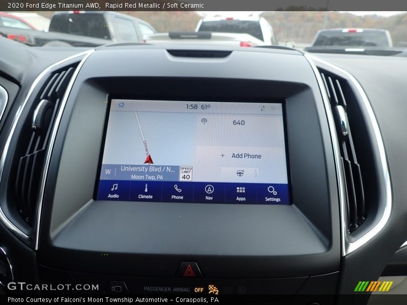 Navigation of 2020 Edge Titanium AWD